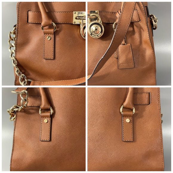 Michael Kors Hamilton Camel Brown Leather Shoulder Bag w/ A Long Wallet - Picture 6 of 15